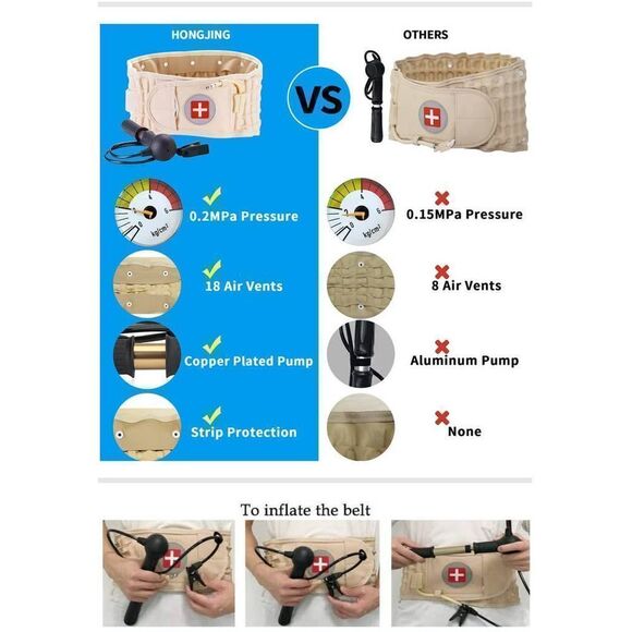 Back Decompression Belt Lumbar Support for Back Pain Relief - HONGJIN Lo… - Picture 2 of 3